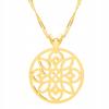 Gold Necklace with Openwork Flower Plant Openwork Flower Silver 925