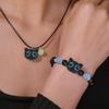 Niedliche Cartoon Katze mit großen Augen Leuchtarmbänder Leuchten im Dunkeln Fluoreszierendes Anhängerarmband für Frauen Paar Freundschaftsschmuck