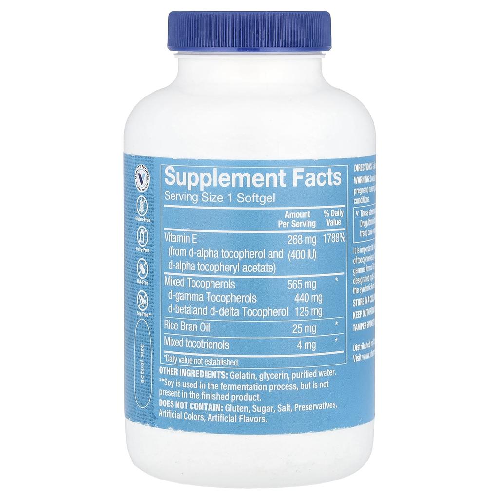 The Vitamin Shoppe, High Gamma Vitamin E, with Mixed Tocopherols, 120 Softgels