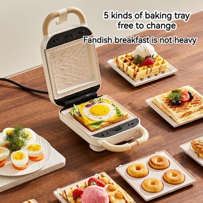 650W Portable Sandwich Breakfast Machine Multifunctional Waffle Biscuit Machine Household Light Food Machine Toaster