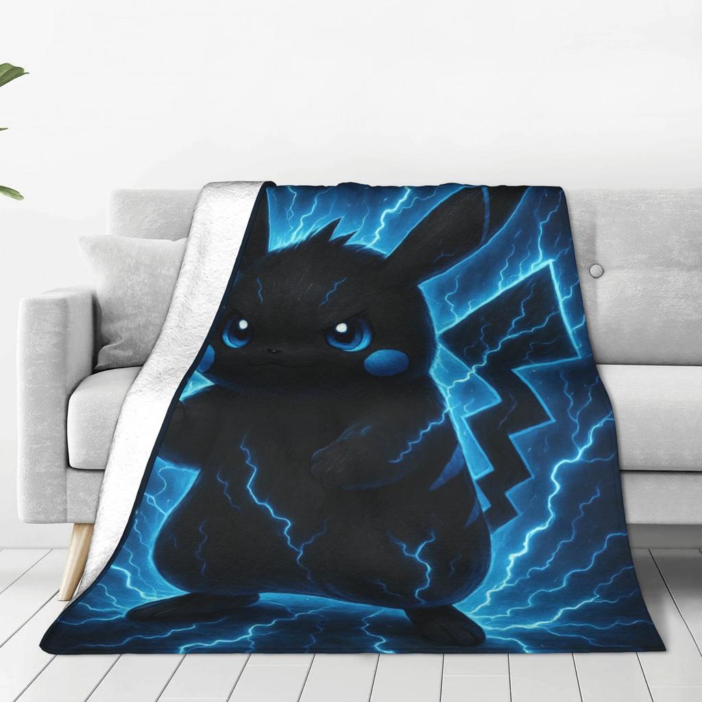 Pikachu Energy Transformation Flannel Blankets Winter  Super Warm Bedding Throws for Home Decor Novelty Bedspread Sofa Bed Cover
