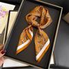 Light luxury cashew nut retro imitation silk printing silk scarf square scarf high-end shawl sunscreen neck scarf headscarf scarf