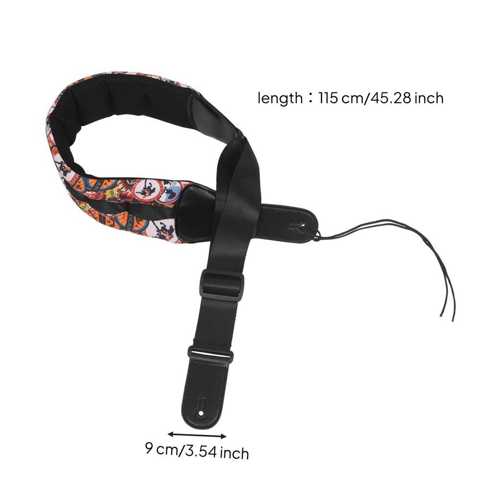 Wide Padded Instrument Strap Long-Lasting Adjustable Guitar Leather Ends