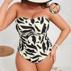 New European and American One-piece Bikini Digital Printing Adjustable Shoulder Strap Fashion Beach Swimsuit Women