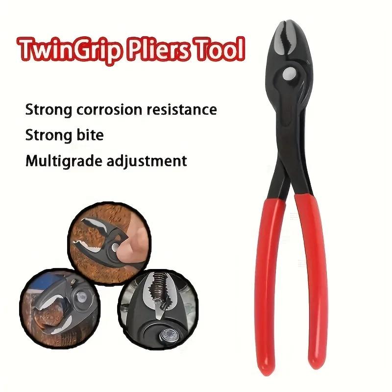 8-Inch Snap-Ring Pliers Stainless Steel Multi-Function Quick Adjust Home Repair Pliers Large Opening Pipe & Wire Hand Tool