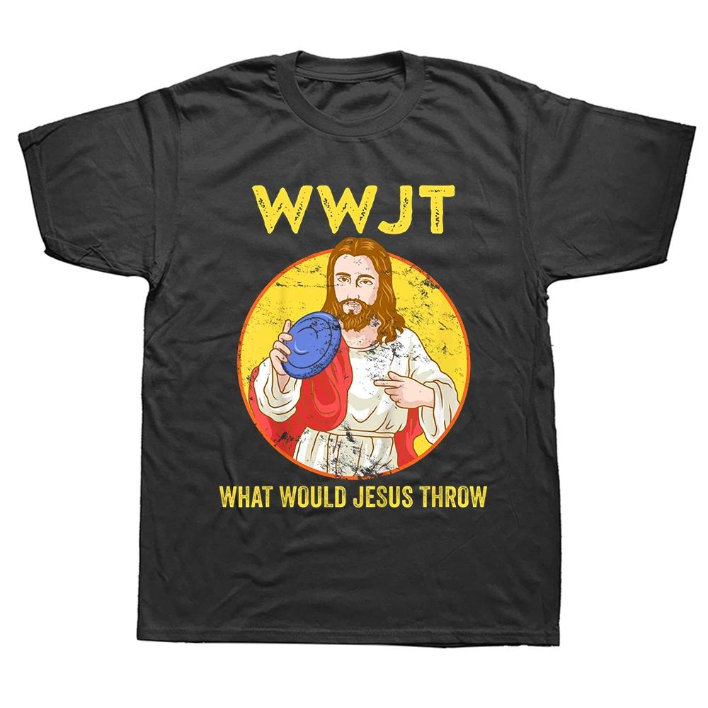 

Disc Golf What Would Jesus Throw WWJT Christian Men Women Vintage T Shirts Summer Streetwear Golfing Birthday Gifts T-shirt -... S разноцветный