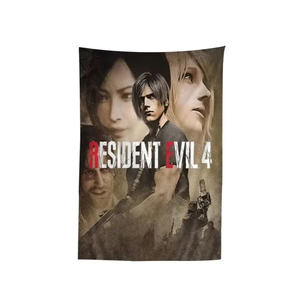 1Pc Leon Kennedy Tapestry, Leon Ada Ashley Wall Hanging, Cool Room Stuff, Polyester 2D Print, Bedroom Stuff, Game Fan Room Decor