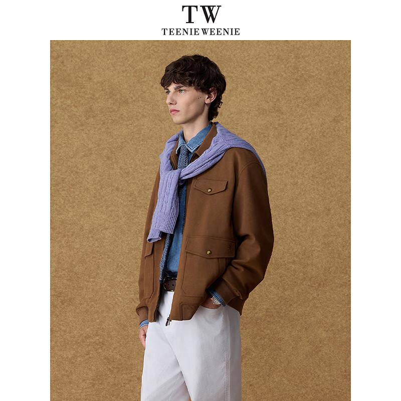 Teenie Weenie Men's Retro American Loose Faux Lambskin Jacket