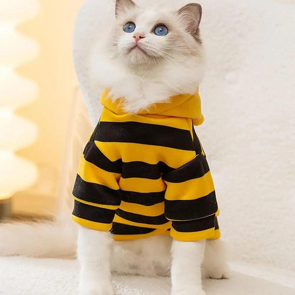 Breathable Cat Dog Clothes Soft Bee Cosplay Costume Funny Pet Bee Costume Hooded  Pet Supplies