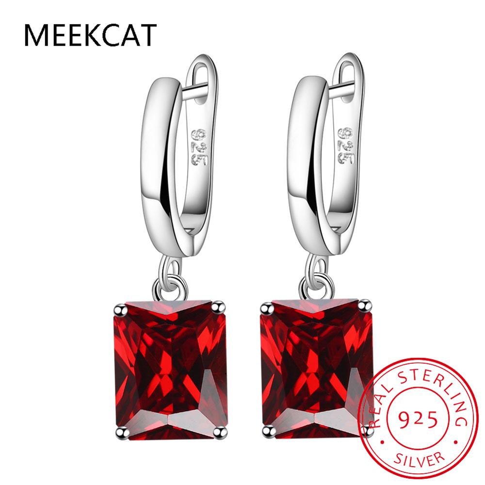 Celkem 2,5ct Smaragdový výbrus Přírodní nebesky modrý topas Visací náušnice 925 stříbro pro ženy Drahokam Jemné šperky Brinco