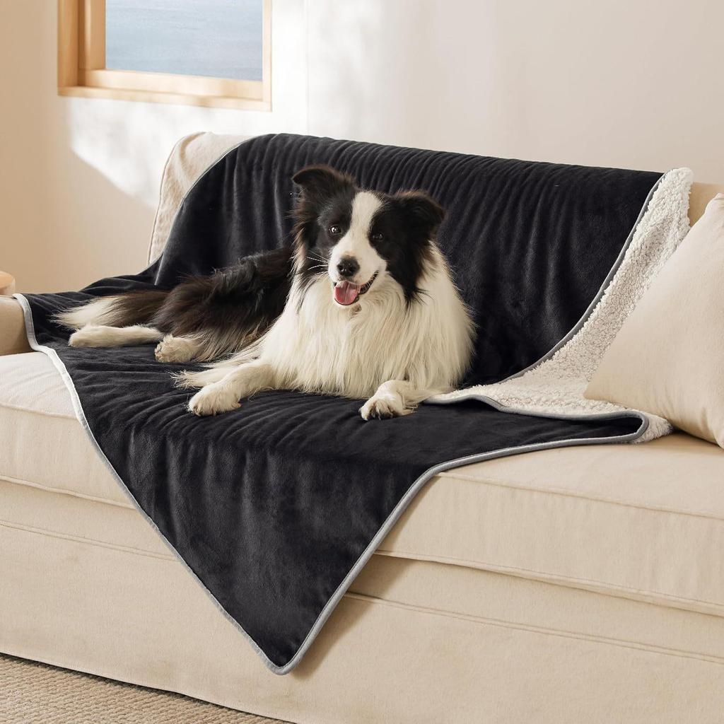 Pet Waterproof Sherpa Blanket: Double-Sided Lambswool Dog Pad for Winter Warmth