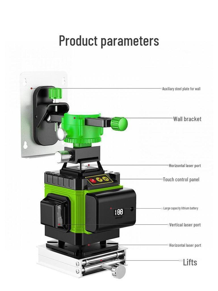 Infrared 16-Line High-Precision Green Laser Level for Wall & Floor Projection