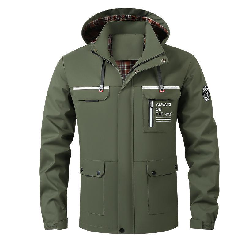 2025 Men's Casual Breathable Hooded Windbreaker Jacket - Trendy Mid-Length Design