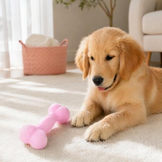 Dog Chew Toy, Soft TPR Teething Bone for Small Dogs, Stain Resistant Deep Teeth Cleaning Stick for Puppy