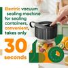 Electric Mason Jar Vacuum Sealer Kit, 3-in-1 Automatic Sealer for Wide & Regular Mouth Jars, Bags & Containers, Rechargeable One-Touch Preserver