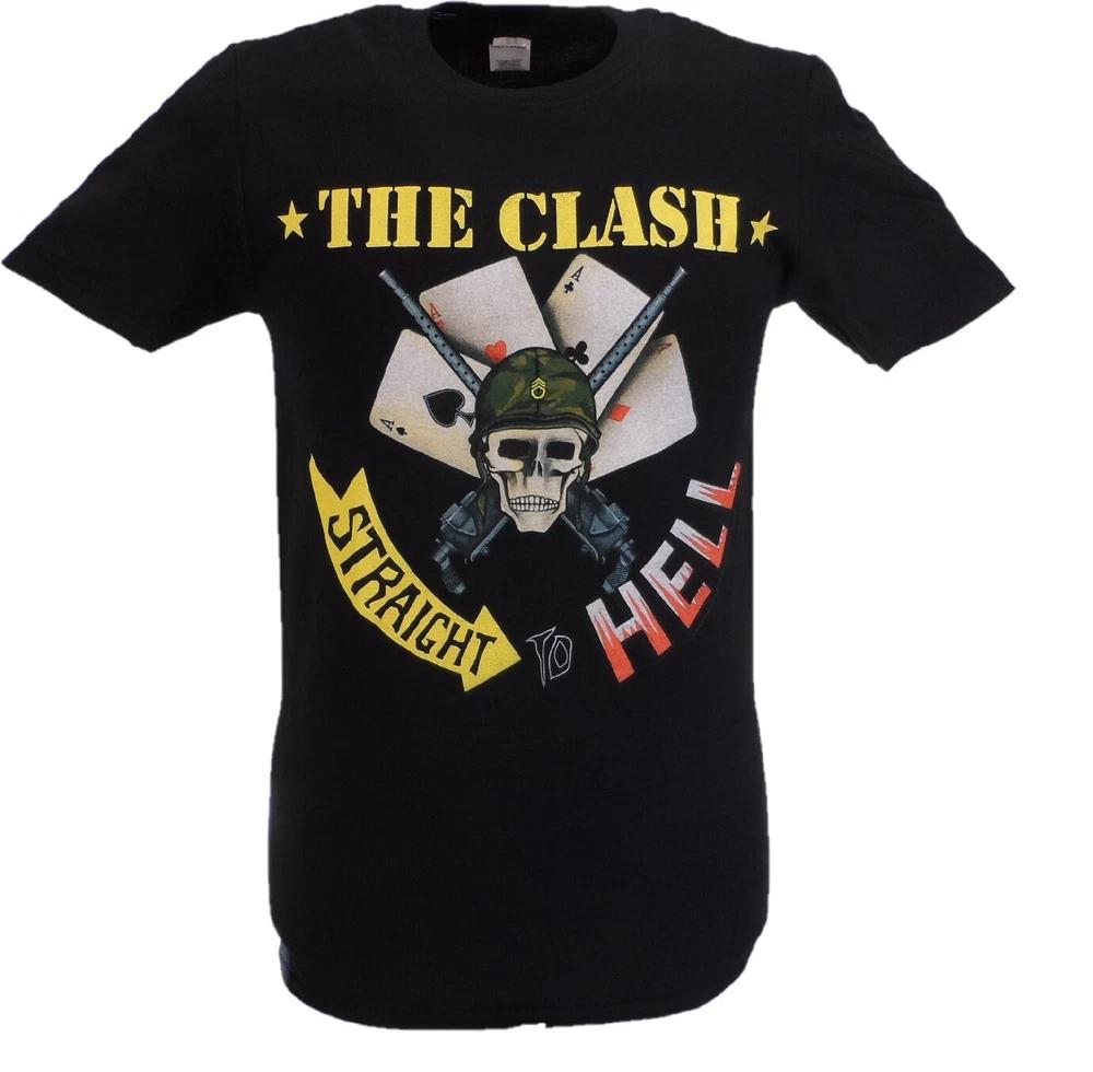 Unisexs Black Official The Clash Straight To Hell Single Cover T Shirt S