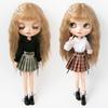 Roupas Blythe Saia Plissada Xadrez Top Tomara-que-caia Vestido de Tule Conjunto Saia com Babados para bonecas Licca Azones Ob22 Ker YMY acessórios