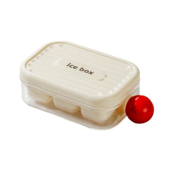 6 Compartments Ice Cube Maker, Ice Cube Mold with Sealed Flip Cover, Easy Demolding Food Grade Stackable Design Ice Tray белый