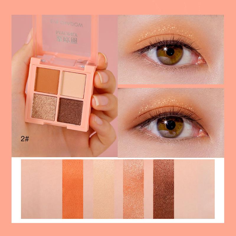 Four-color Eyeshadow, Earth-colored Eyeshadow Palette, Pearlescent Matte, Non-removing Makeup, Cosmetics