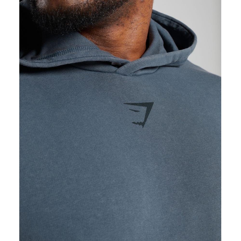 Gymshark Heritage Washed Hoodie Titanium Blue A4a7j Ucms