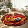 Spain Football Printed Round Crystal Velvet Rug Soft Non Slip Floor Carpet For Bedroom Holiday Gift