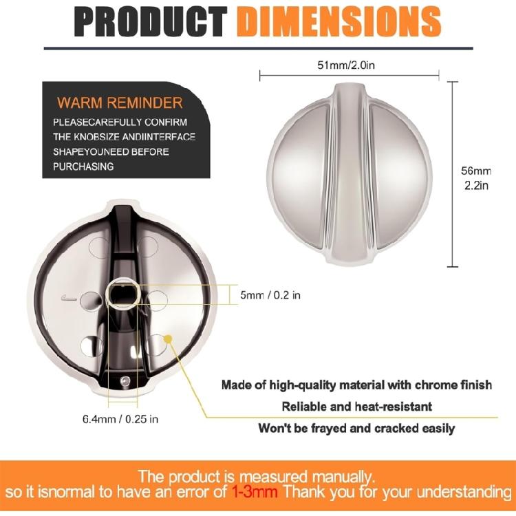 6PCS Plastic Gas Stove Handle Replacement Rust Proof Design Precise Flame Adjustment Control Knob ABS Texture for Repair