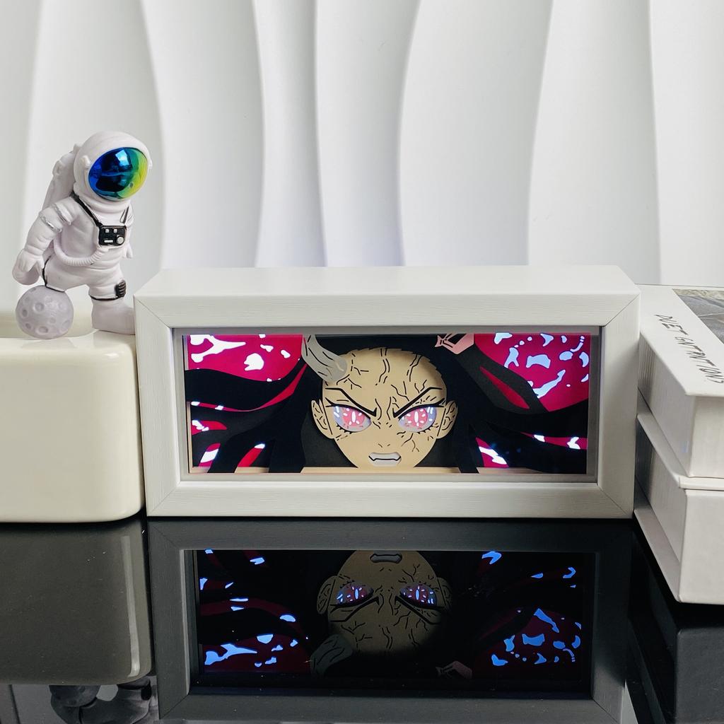 Led Multicolored Anime Light Box For Bedroom Decoration Paper Cut Shadow Box Birthday Gift Bedside Night Lamp Gifts