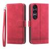 DIERFENG DF-03 For Sony Xperia 1 VII Case Lines Imprint Wallet Leather Phone Cover