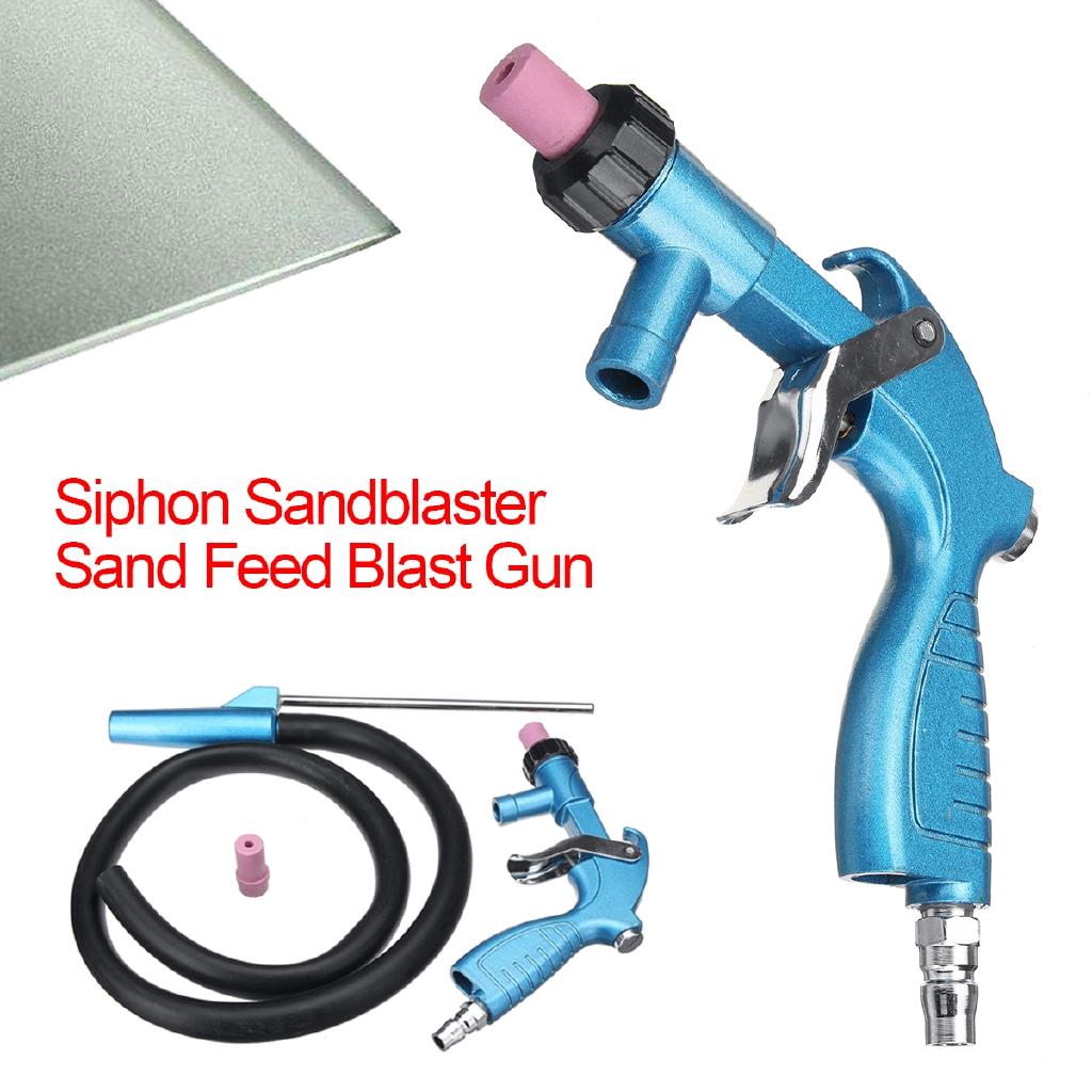 Blue PS-2 Air Siphon Sandblaster Feed Blasting Guns Abrasive Tool Power Tool Kit Sprayer with Ceramic Nozzle Tips Sand Suction Pipe