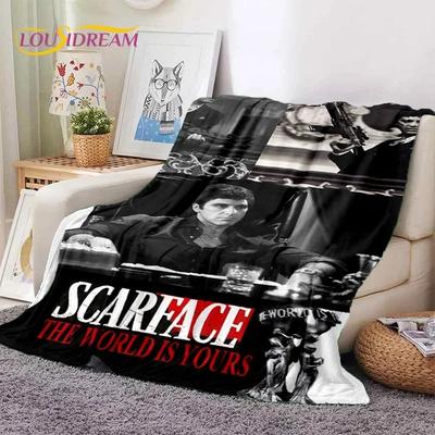 Scarface Tony 3D Printing Movie Soft Flannel Blanket for Beds Bedroom Sofa Picnic,Throw Blanket for Cover Outdoors Leisure Gift