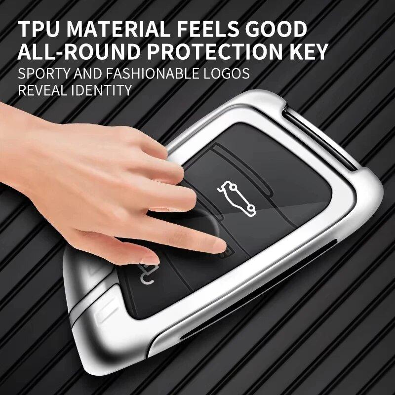 Zinc Alloy Leather Car Key Case For Bmw X5 X3 X1 X6 X7 1 3 5 6 7 Series G20 G30 G11 F15 F16 G01 G02 E39 E46 Car Key Case