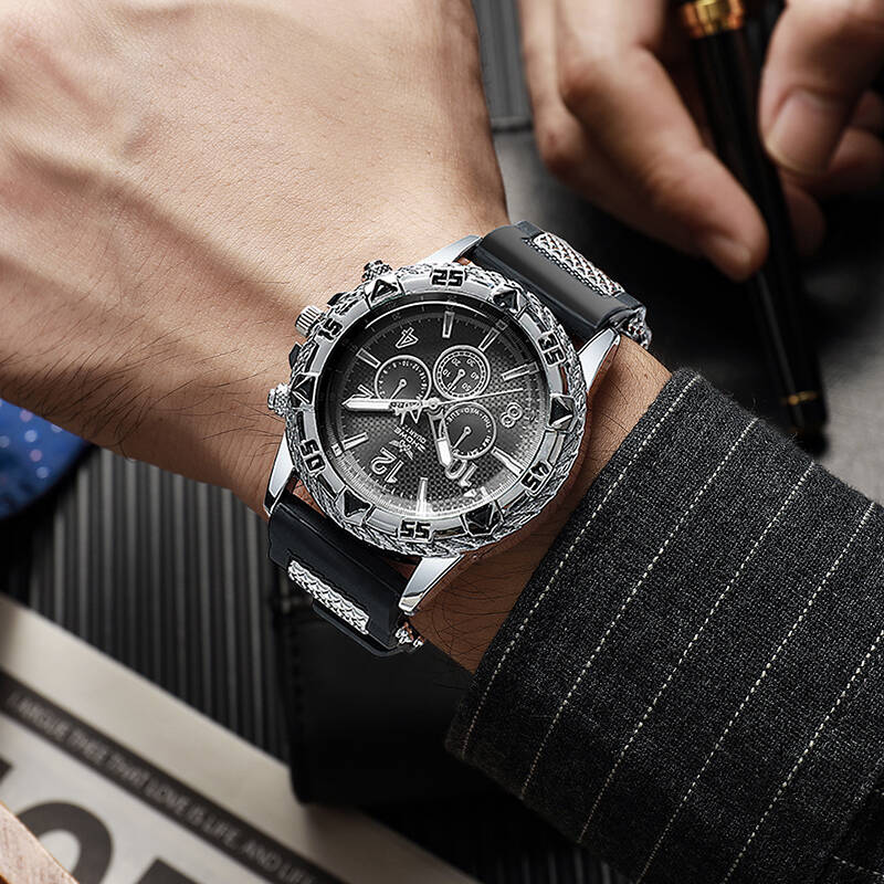 Fashion Large Dial Men’s Watch Casual Silicone Band Analog Quartz Wrist Watch Man Sports Watches Reloj Hombre