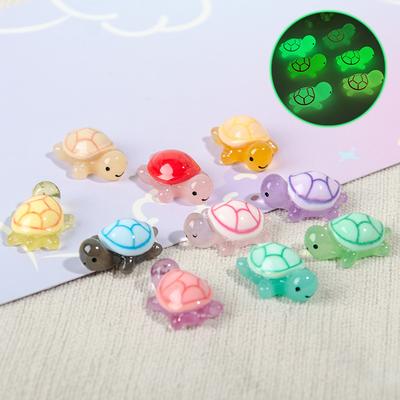 10 Pcs Mini Leuchtende Schildkröte Wohnkultur Landschaftsbau Harz Handwerk Leuchtende Schildkröte Garten Fisch Tank