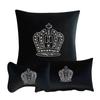 Diamond Car Headrest Pillow and Waist Cushion Set with Neck Pillow - Car Interior Comfort Kit