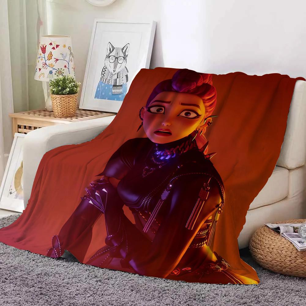 KPop Demon Hunters Blanket pattern set: Anime style, from mysterious characters to youthful images, warm and warm