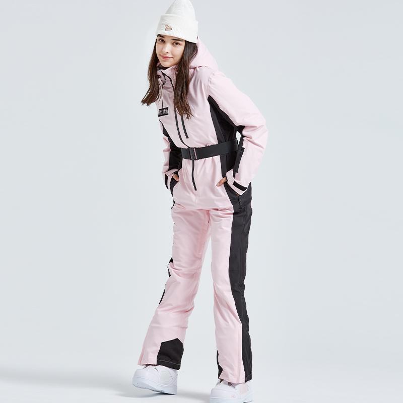 2025 Women's Slimming Waterproof One-Piece Ski Suit for Winter Outdoor Activities