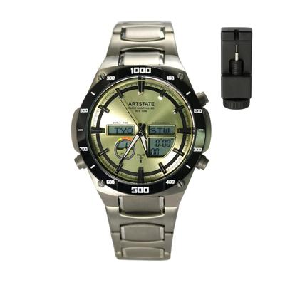 [ARTSTATE AS1771D] Montre Homme Radiocommandée, Affichage Date et Jour, Boîtier et Bracelet Titane, Longue Durée de Vie, Étancheité 100M
