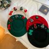 Christmas Beret Vintage Female Winter Warm Hat Student Cap Painter Hats For Women Raiment Xmas  Year Decoration