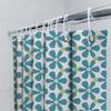 Colorful Blue Flower Shower Curtain Decorative Waterproof Bathroom Hanging Plastic Rod Set for Kids Bathrooms Home Decoration 60