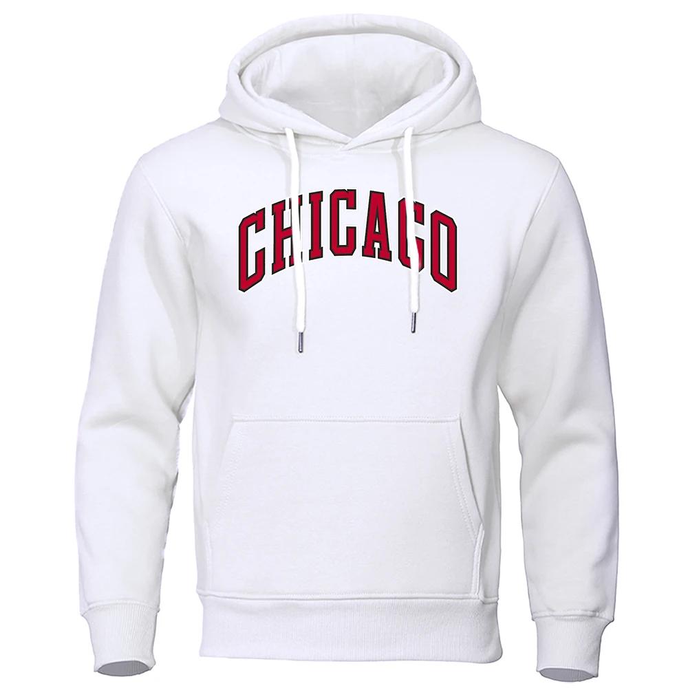 Chicago Basketball Uniform Street Printed Hoodie Men Personality Loose Clothing Pocket Pullover Hooded Soft Comfortable Hoody