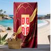 Serbien Druck Strandtuch Schnelltrocknend Super Saugfähig Weiches Badetuch für Schwimmen Strand Reisen Fan Souvenir Geschenk
