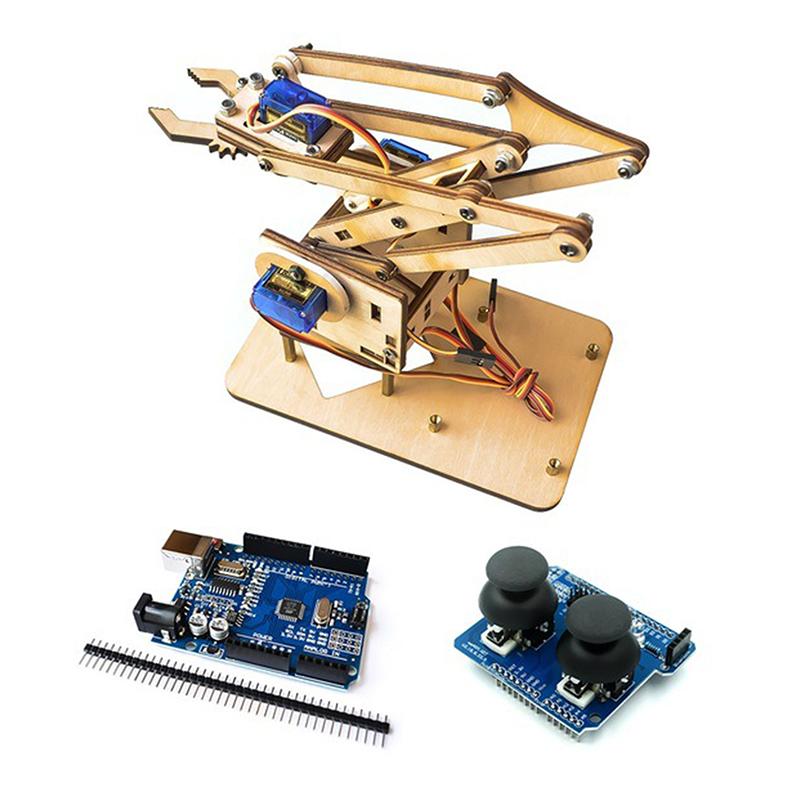 4 Dof Unassembly Acrylic Mechanical Arm Robot Manipulator Claw For Maker Learning Diy Kit