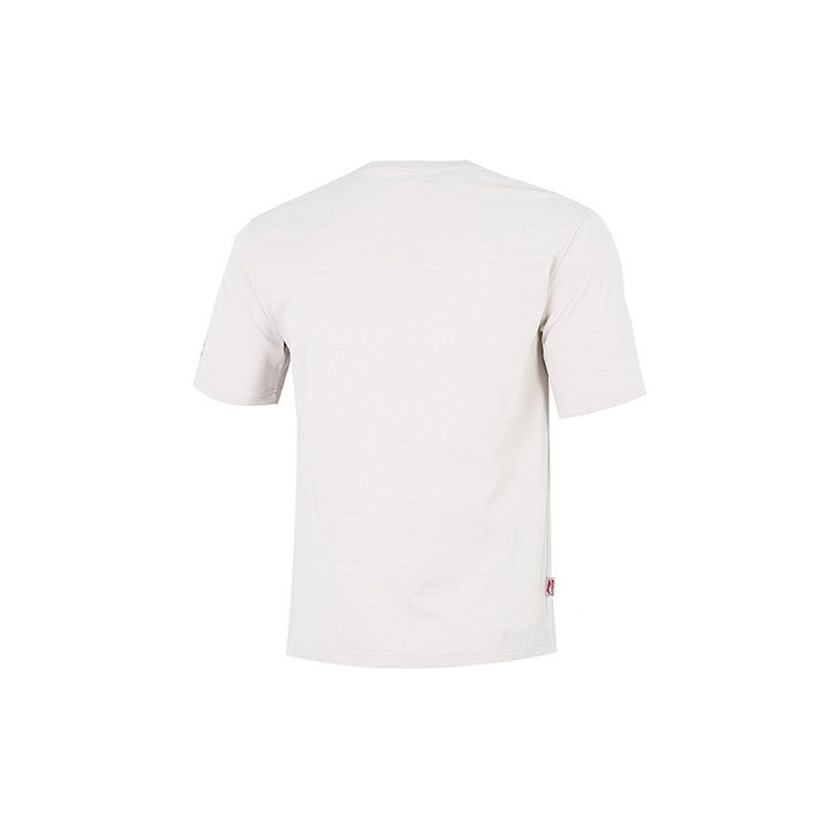Li Ning Sports Lifestyle Series Text Print Sports Crew Neck Pullover Short Sleeve T-Shirt Men Tops Off-White AHSRC05-3