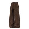 | Retro corduroy simple casual pants men's autumn structure split pleated loose straight long pants
