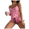 Printed Pyjama Sets For Women Soft Two Piece Loungewear Sets Sleeveless Tops Shorts Matching Pyjamas Nightwear