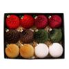 12 PC Christmas Balls 8cm Star Velvet Balls Christmas Decorations