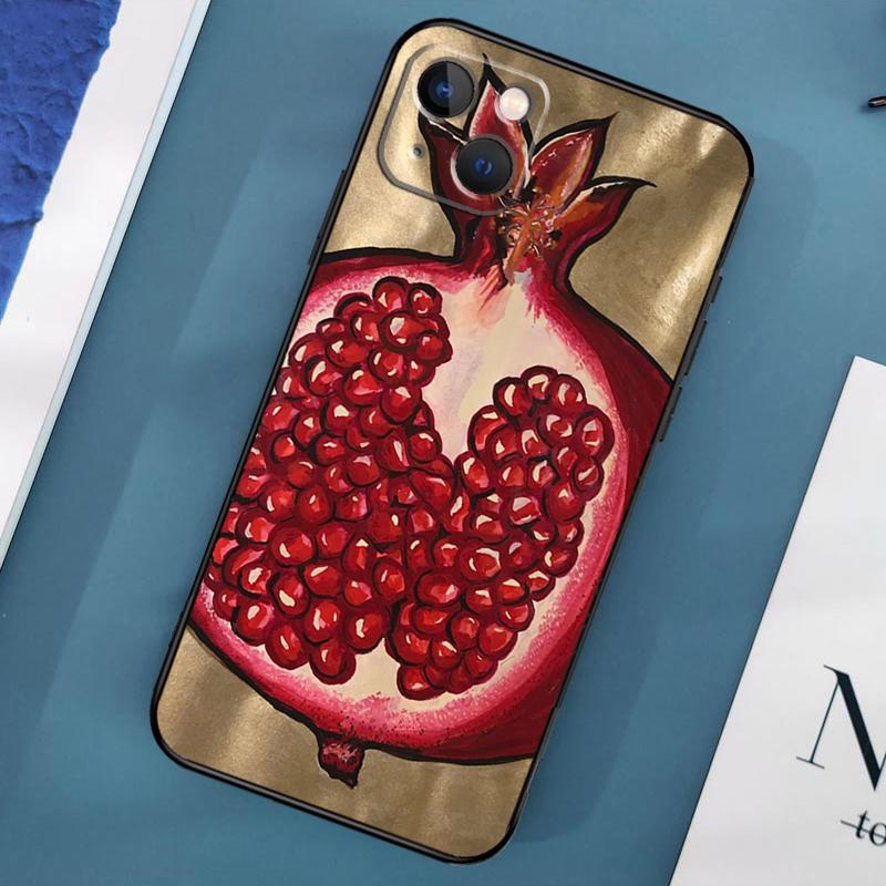 

Чехол Food Fruit Red Pomegranate для iPhone 15 11 12 13 14 Pro Max 12 13 Mini X XS Max XR 7 8 Plus SE 2020 Cover Coque iPhone 14 Plus