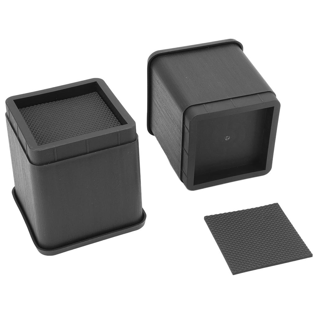 4pcs Stackable Furniture and Bed Risers Anti Slip Rubber Pad Lifts Up Riser for Sofa Bed Chair