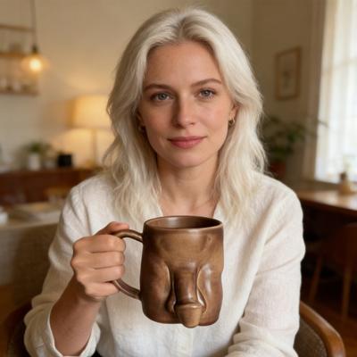 Unieke Koffiekop Grote Capaciteit Keramische Mok Handgemaakt Lekvrij Mok voor Warme Koude Dranken Humoristisch Cadeau voor Volwassenen Thuis Kantoor Gebruik