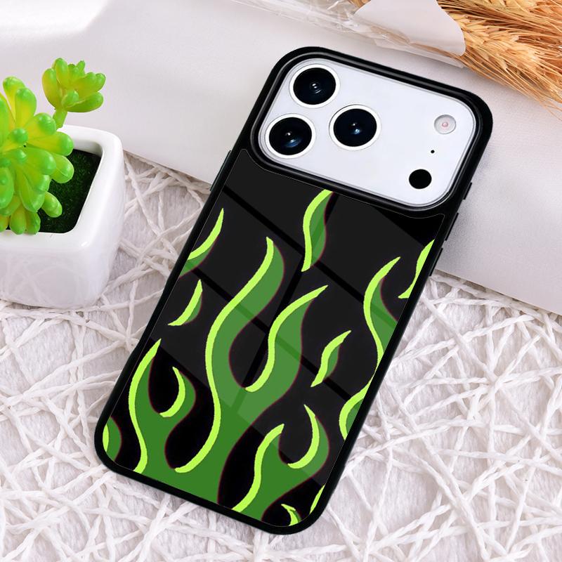 Flame Painted Fire Pattern Phone Case for iPhone 17 Air 16 15 11 12 14 13 Pro Max Shockproof Cover